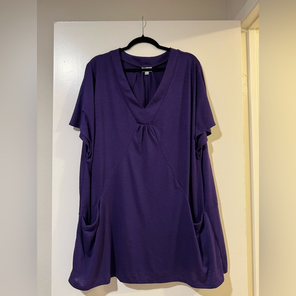 Avenue Tops - Avenue purple 22/24 long shirt dress with pockets